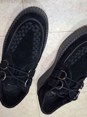 T.U.K Black Suede Creeper Loafers - A Yungblud Favorite
